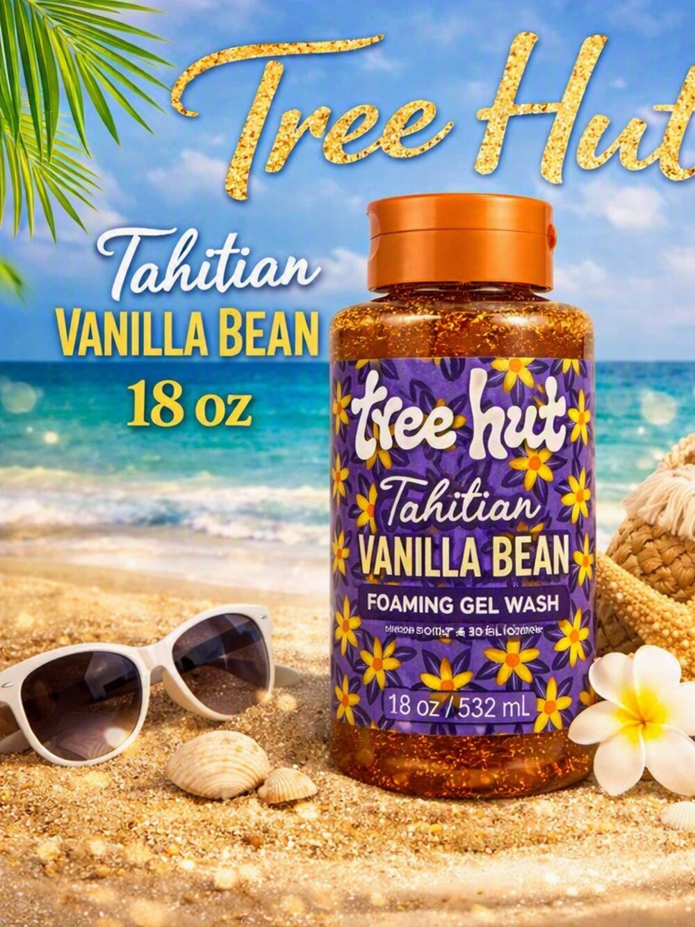 Tree Hut Tahitian Vanilla Bean Foaming Gel Wash- Limited‑Edition